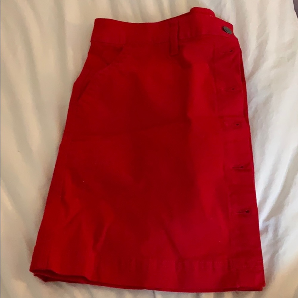 Red J Crew A-line skirt